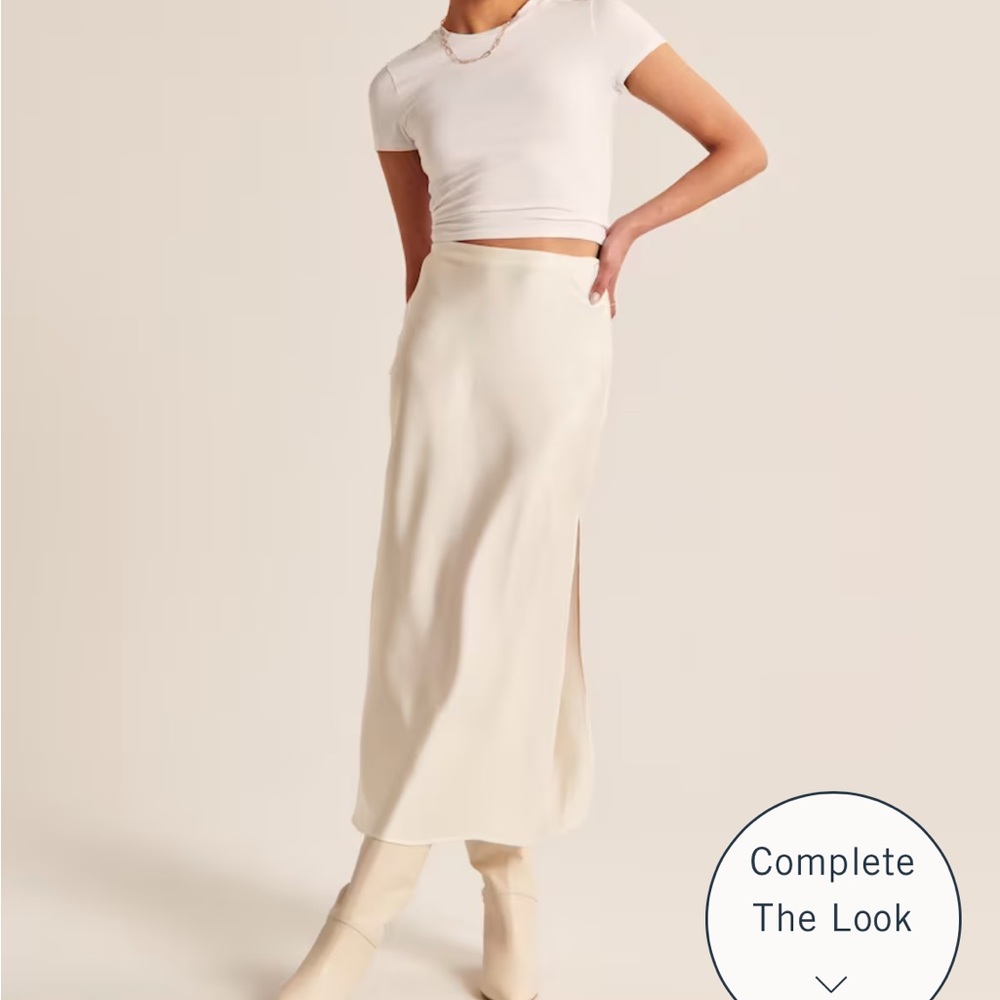 Abercrombie and Fitch Satin Slit Skirt